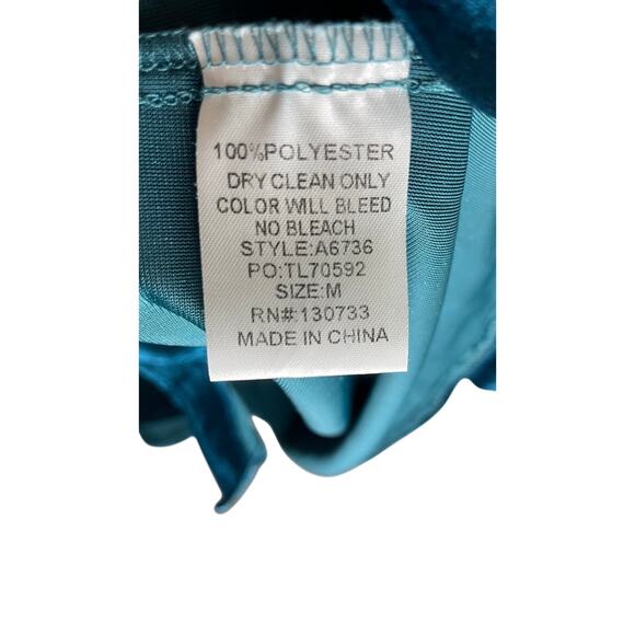 UMGEE Velvet Button Down Collared Top teal - Picture 6 of 6